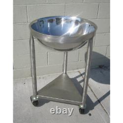 30 Qt Heavy-Duty Stainless Steel Mixing Bowl with Mobile Dolly Stand
