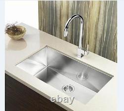 30 Single Bowl Undermount 16 Gauge Stainless Steel Kitchen Sink Zero Radius New