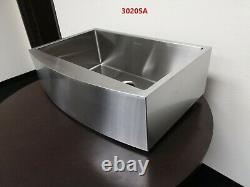 30 Stainless Steel Kitchen Farm Sink Curved Front Single Bowl