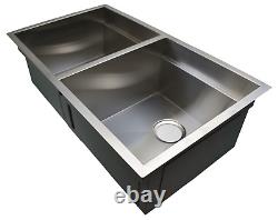 30 Zero-Radius Undermount Stainless Steel Equal Bowl Kitchen Sink 10 Deep