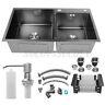 31''x18''x9'' Stainless Steel Double Bowl Undermount Kitchen Sink Basin With Hose