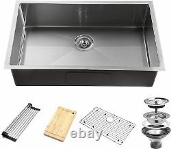 32 Inch Undermount Workstation Kitchen Sink 16 Gauge Single Bowl Stainless Steel