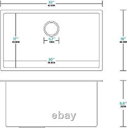 32 Inch Undermount Workstation Kitchen Sink 16 Gauge Single Bowl Stainless Steel