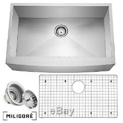 33x21x10 Country Farmhouse Stainless Steel Single Bowl 16g Apron Sink