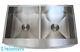 36 Stainless Steel Kitchen Sink Zero Radius Apron Curve Front Double Bowl 50/50