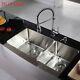 36 Stainless Steel Kitchen Farm Sink Curved Front Dual Bowl