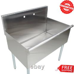 36 x 21 x 14 Freestanding Utility Stainless Steel 16-Gauge Commercial Sink Bowl