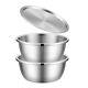 3pcs 304 Stainless Steel Strainer Kitchen Thicken Cooking Salad Mixing Bowls Set