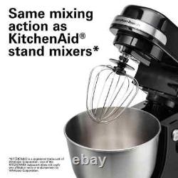 4 Qt. 7-speed Black Stand Mixer With Dough Hook, Whisk And Flat Beater Attachm