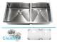 42 15mm (1/2) Radius 60/40 Double Bowl Stainless Steel Square Kitchen Sink