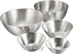 5-Piece Stackable Stainless Steel Bowls Set Durable Elegance for Your Kitchen