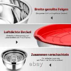 5X5 Pieces Mixing Bowl Stainless Steel Salad Bowl Stackable Serving Bowl