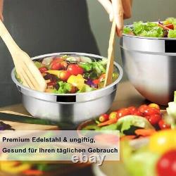 5X5 Pieces Mixing Bowl Stainless Steel Salad Bowl Stackable Serving Bowl