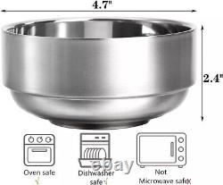 6 Pack 18/8 Stainless Steel Bowls Double Walled Insulated Soup Bowls 12 Oz