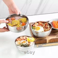 6 Pack 18/8 Stainless Steel Bowls Double Walled Insulated Soup Bowls 12 Oz