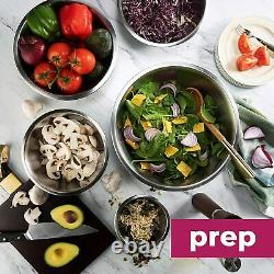 6 SET STAINLESS STEEL MIXING BOWLS Kitchen Cooking Baking Salad Mix Nesting Bowl
