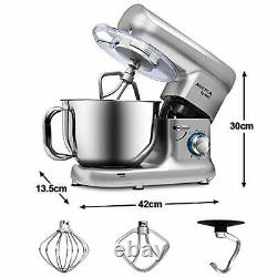 6 Speed Electric Stand Mixer Food Multi Mixing Bowl Blender Beater 5.5L 1500W