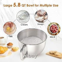 6 Speed Kitchen Electric Stand Mixer 600W Powerful Motor Stainless Mixing Bowl