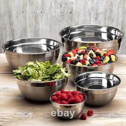 6Pcs Stainless Steel Bowls Set 1.5-5L Capacity Mixing Bowl Set Kitchen Bowls