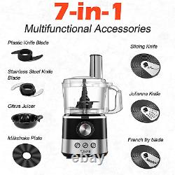 7 Cup Food Processor Chopper with Mixing Bowl Mashing Blade Dough Blade