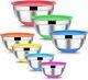 7pcs Mixing Bowl Lids Set Stainless Steel Metal Nesting Colourful Non Slip New