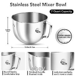 7QT Stainless Steel Mixer Bowl Compatible with Kitchenaid Stand Mixers, Kitch