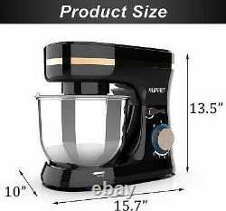8 Speeds Electric Food Stand Mixer with5-QT Tilt-Head Bowl Stainless Steel, Black