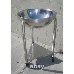 80 Qt Heavy-Duty Stainless Steel Mixing Bowl with Mobile Dolly Stand