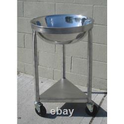 80 Qt Heavy-Duty Stainless Steel Mixing Bowl with Mobile Dolly Stand