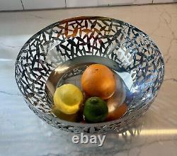 Alessi Italy M. Sansoni 2002 Silver Stainless 11.5 Large Cactus! Fruit Bowl EUC