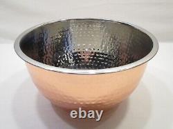 Anthropologie Set of 3 Hammered Copper Nesting Bowls Stainless Steel Kitchen