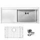 Bai 1232 48 Handmade Stainless Steel Kitchen Sink Single Bowl With Drainboard