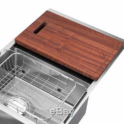 BAI 1255 45 Handmade Stainless Steel Kitchen Sink Double Bowl With Drainboard