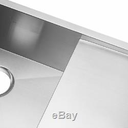 BAI 1257 45 Handmade Stainless Steel Kitchen Sink Single Bowl With Drainboard