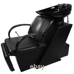 Backwash Unit Shampoo Ceramic Sink Bowl Barber Chair Adjustable Footrest Salon