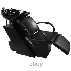 Backwash Unit Shampoo Ceramic Sink Bowl Barber Chair Adjustable Footrest Salon