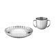 Bernadotte By Georg Jensen Stainless Steel Child Set Deep Plate & Cup New