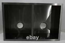 Black Stainless Steel Undermount Double Bowl Kitchen Sink w Accessories 30 Inch