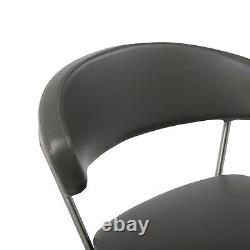 Black Upholstered Back And Seat Bar Stool