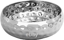 Bolt Hammered 11-Inch round Stainless Steel Serving Bowl