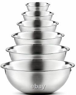 Bowl Made Of Stainless Steel (Set Of 6, Silver) For Serving & Mixing Foods
