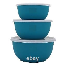 Bowl With Lid Are Microwave Safe With Inner Stainless Steel For Mixing & Storage