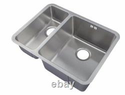 Brushed Stainless Steel Undermount 1.5 Bowl Kitchen Sink Sinks (D03R)