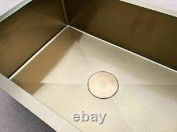 Burnished Brass gold stainless steel double bowl kitchen sink hand made 780450