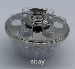 Caviar Bowl with Glass Bowl & 6 Shot Glass With Sturgeon Fish Caviar server