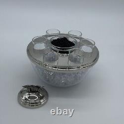 Caviar Bowl with Glass Bowl & 6 Shot Glass With Sturgeon Fish Caviar server