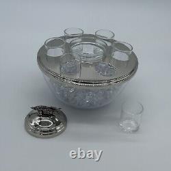 Caviar Bowl with Glass Bowl & 6 Shot Glass With Sturgeon Fish Caviar server