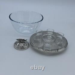 Caviar Bowl with Glass Bowl & 6 Shot Glass With Sturgeon Fish Caviar server