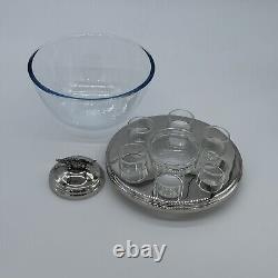 Caviar Bowl with Glass Bowl & 6 Shot Glass With Sturgeon Fish Caviar server