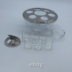 Caviar Bowl with Glass Bowl & 6 Shot Glass With Sturgeon Fish Caviar server